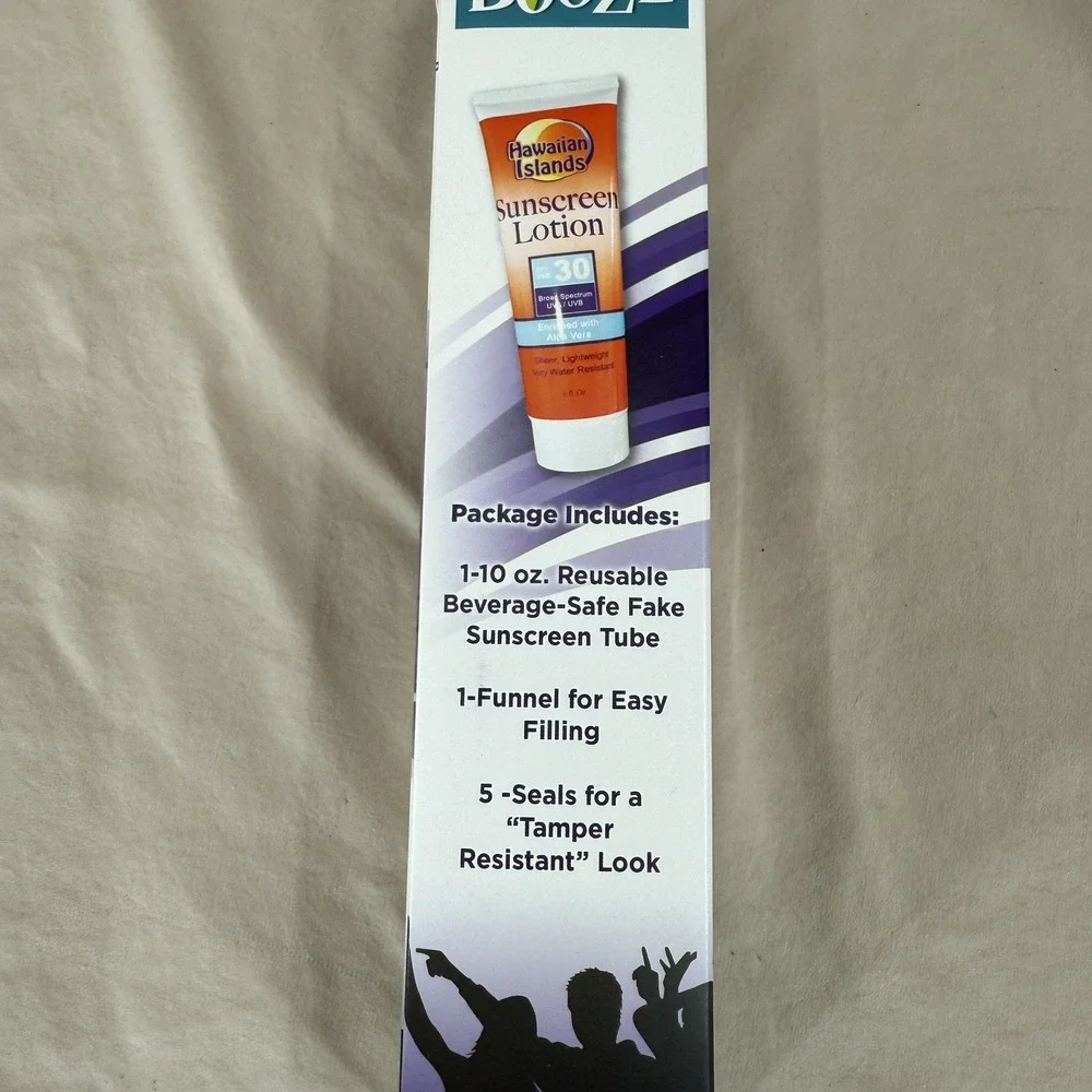 Smuggle Your Booze Fake Sunscreen Bottle 10oz Hidden Flask‎ With Funnel